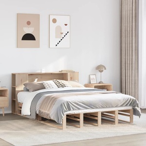 vidaXL, vidaXL Massivholzbett mit Regal ohne Matratze 140x190 cm Massivholz