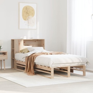 vidaXL, vidaXL Massivholzbett mit Regal ohne Matratze 75x190 cm