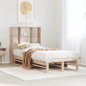 vidaXL, vidaXL Massivholzbett mit Regal ohne Matratze 90x200 cm Massivholz