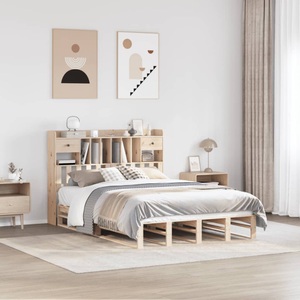 vidaXL, vidaXL Massivholzbett mit Regal ohne Matratze 150x200 cm Kiefernholz