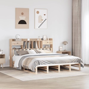 vidaXL, vidaXL Massivholzbett mit Regal ohne Matratze 180x200 cm Kiefernholz
