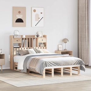 vidaXL, vidaXL Massivholzbett mit Regal ohne Matratze 120x190 cm Kiefer
