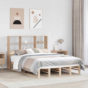 vidaXL, vidaXL Massivholzbett mit Regal ohne Matratze 120x200 cm, vidaXL Massivholzbett mit Regal ohne Matratze 120x200 cm