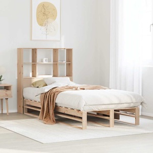 vidaXL, vidaXL Massivholzbett mit Regal ohne Matratze 90x190 cm