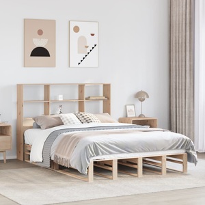 vidaXL, vidaXL Massivholzbett mit Regal ohne Matratze 135x190 cm Massivholz