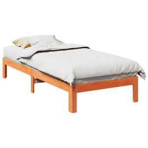 vidaXL, vidaXL Massivholzbett ohne Matratze Wachsbraun 90x200 Kiefernholz
