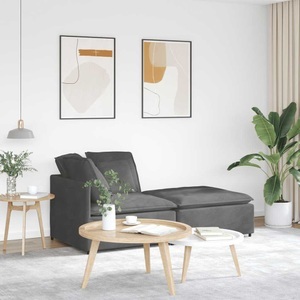 vidaXL, vidaXL Modulares Sofa mit Fußhocker Kissen Cordstoff Dunkelgrau