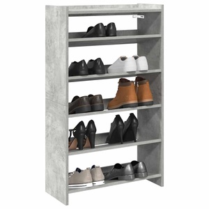 vidaXL, vidaXL Schuhregal Betongrau 60x25x100 cm Holzwerkstoff