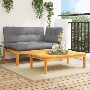 vidaXL, vidaXL 2-tlg. Garten-Sofagarnitur aus Paletten mit Kissen Akazienholz