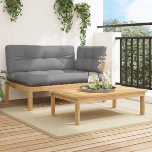 vidaXL, vidaXL 2-tlg. Garten-Sofagarnitur aus Paletten mit Kissen Akazienholz
