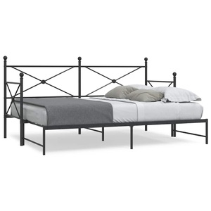 vidaXL, vidaXL Tagesbett Ausziehbar ohne Matratze Schwarz 75x190 cm Stahl