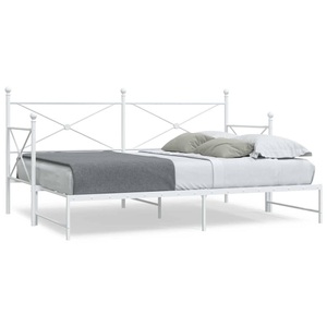 vidaXL, vidaXL Tagesbett Ausziehbar ohne Matratze Weiß 75x190 cm Stahl