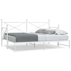 vidaXL, vidaXL Tagesbett Ausziehbar ohne Matratze Weiß 80x200 cm Stahl