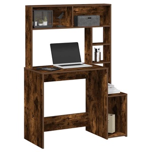 vidaXL, vidaXL Schreibtisch mit Regal Räuchereiche 100x45x140 cm Holzwerkstoff