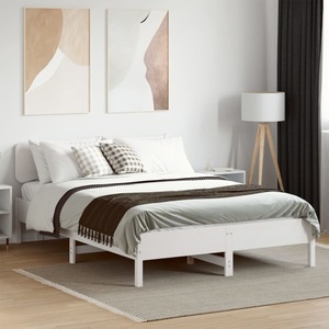 vidaXL, vidaXL Massivholzbett ohne Matratze Weiß 140x200 cm Kiefernholz