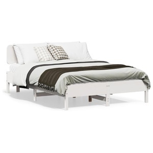 vidaXL, vidaXL Massivholzbett ohne Matratze Weiß 140x190 cm Kiefernholz