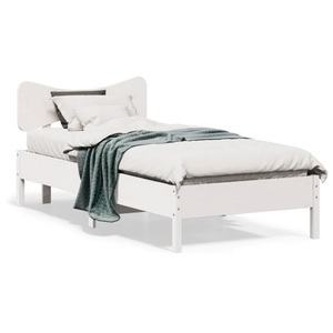 vidaXL, vidaXL Massivholzbett ohne Matratze Weiß 90x190 cm Kiefernholz