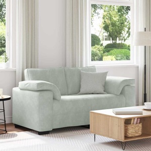 vidaXL, vidaXL Zweisitzer-Sofa Hellgrau 160x77x82 cm Samt