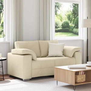 vidaXL, vidaXL Zweisitzer-Sofa Creme 160 cm Stoff