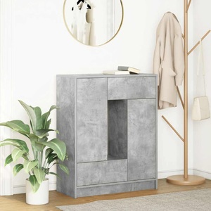 vidaXL, vidaXL Sideboard mit Schubladen und Türen Betongrau 73x31x90 cm