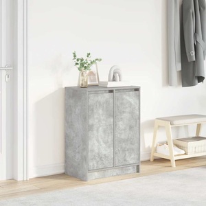 vidaXL, vidaXL Schuhschrank Betongrau 57x34x76 cm Holzwerkstoff