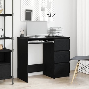 vidaXL, vidaXL Schreibtisch Schwarz Eichen-Optik 90x45x76 cm Holzwerkstoff