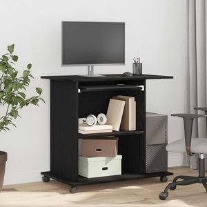 vidaXL, vidaXL Computertisch Eiche schwarz 80x50x75 cm Holzwerkstoff