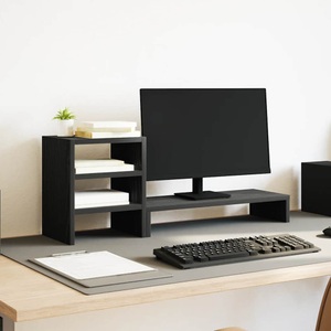 vidaXL, vidaXL Monitorständer mit Schreibtisch-Organizer Schwarz Eichen-Optik