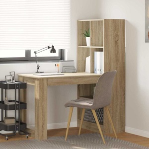 vidaXL, vidaXL Schreibtisch Sonoma-Eiche 122 x 67 x 145 cm Holzwerkstoff