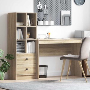 vidaXL, vidaXL Schreibtisch mit Schubladen mit Regal 2 pcs Sonoma-Eiche