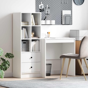 vidaXL, vidaXL Schreibtisch mit Schubladen mit Regal mit Speicher 2 pcs Weiß