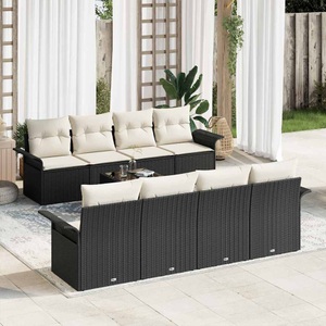 vidaXL, VidaXL - Garten-sofa poly-rattan, One Size, Schwarz