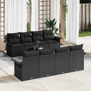 vidaXL, VidaXL - Garten-sofa poly-rattan, One Size, Schwarz