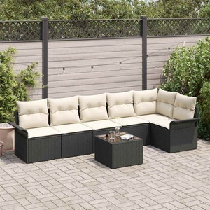 vidaXL, VidaXL - Garten-sofa poly-rattan, One Size, Schwarz