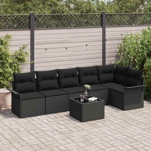 vidaXL, VidaXL - Garten-sofa poly-rattan, One Size, Schwarz