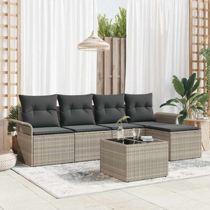 vidaXL, VidaXL - Modernes outdoor-sofa poly-rattan, One Size, Grau