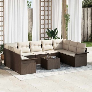 vidaXL, VidaXL - Gartensofa-set poly-rattan, One Size, Braun