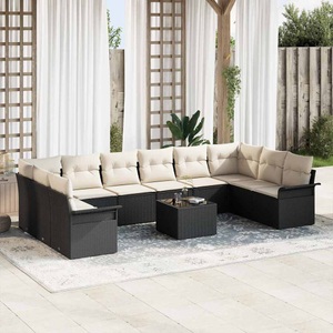 vidaXL, VidaXL - Garten-sofa poly-rattan, One Size, Schwarz