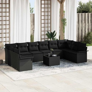 vidaXL, VidaXL - Garten-sofa poly-rattan, One Size, Schwarz