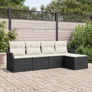 vidaXL, VidaXL - Garten-sofa poly-rattan, One Size, Schwarz