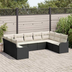 vidaXL, VidaXL - Garten-sofa poly-rattan, One Size, Schwarz