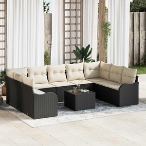 vidaXL, VidaXL - Garten-sofa poly-rattan, One Size, Schwarz