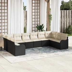 vidaXL, VidaXL - Garten-sofa poly-rattan, One Size, Schwarz