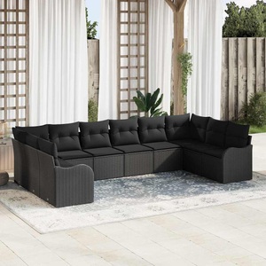 vidaXL, VidaXL - Garten-sofa poly-rattan, One Size, Schwarz