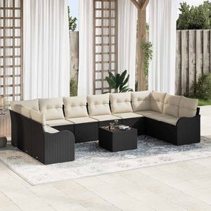 vidaXL, VidaXL - Garten-sofa poly-rattan, One Size, Schwarz