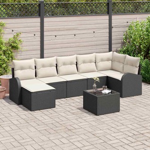 vidaXL, VidaXL - Modulares sofa poly-rattan, One Size, Schwarz