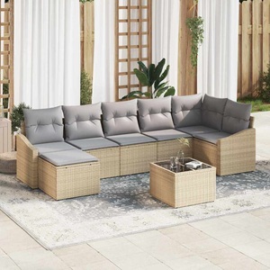 vidaXL, VidaXL - Garten-sofa poly-rattan, One Size, Beige