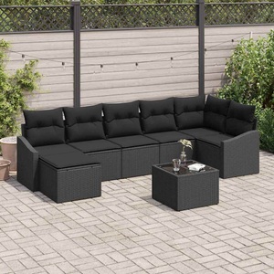 vidaXL, VidaXL - Garten-sofa poly-rattan, One Size, Schwarz