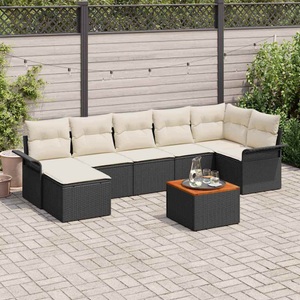 vidaXL, VidaXL - Garten-sofa poly-rattan, One Size, Schwarz