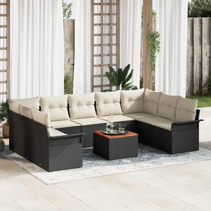 vidaXL, VidaXL - Garten-sofa poly-rattan, One Size, Schwarz